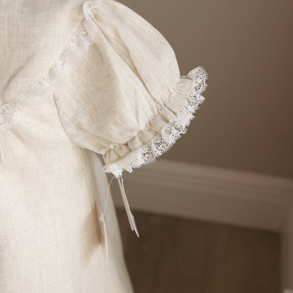 Linen Float Dress 100% Cotton Linen Flax Beige Add Monogram Beach Portrait NWT - Picture 2 of 8